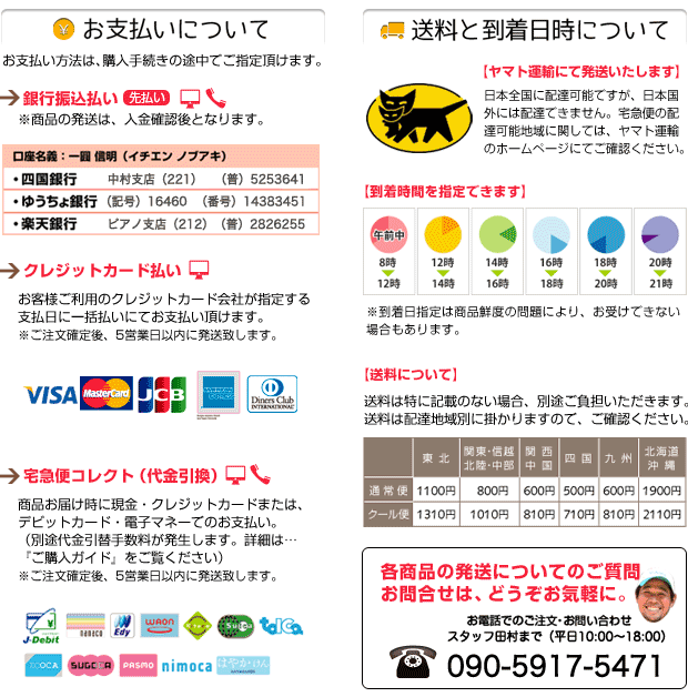 お支払い方法について・配達について
